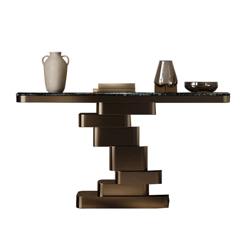 Glam Marble Console Accent Table with Rectangle Top for Hall