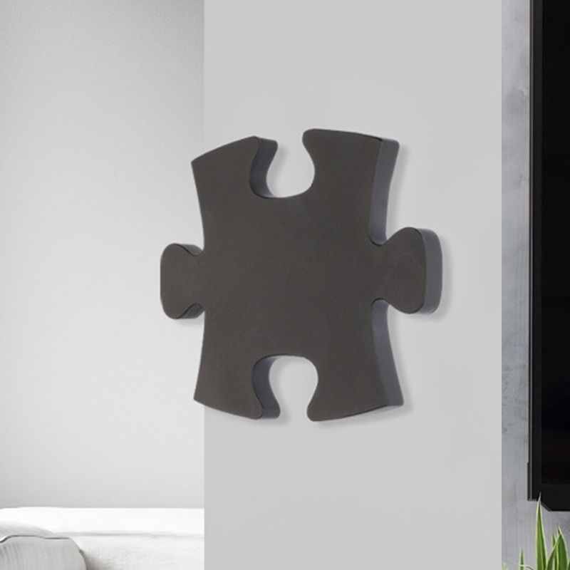 Jigsaw Sconce Light Modern Acrylic Black/White LED Wall Light in Warm/White Light for Living Room