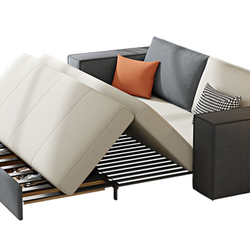 33.46"H Faux Leather Sleeper Sofa Upholstered Square Arm Sofa Bed