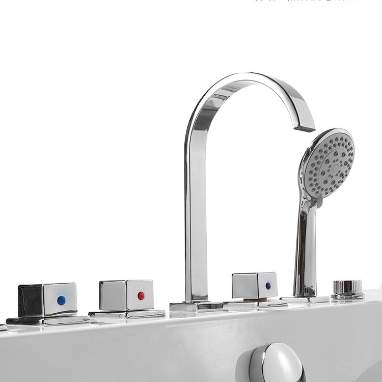 Modern Acrylic Bath Freestanding Soaking White Rectangular Bathtub