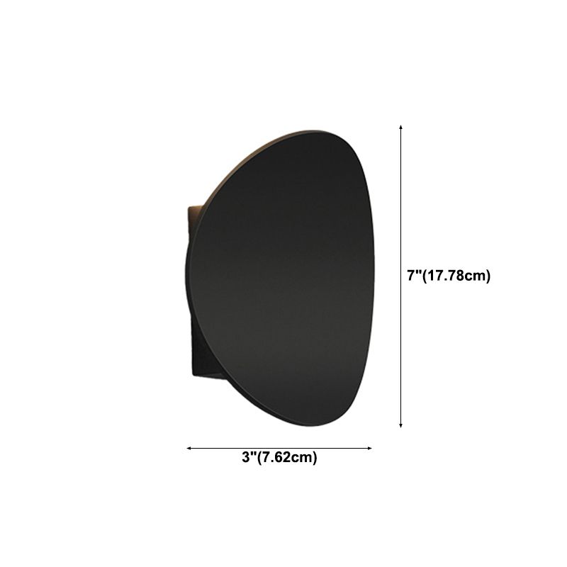 Oval Shade Metal Wall Sconce Modern Style Single Light Wall Mount Lighting
