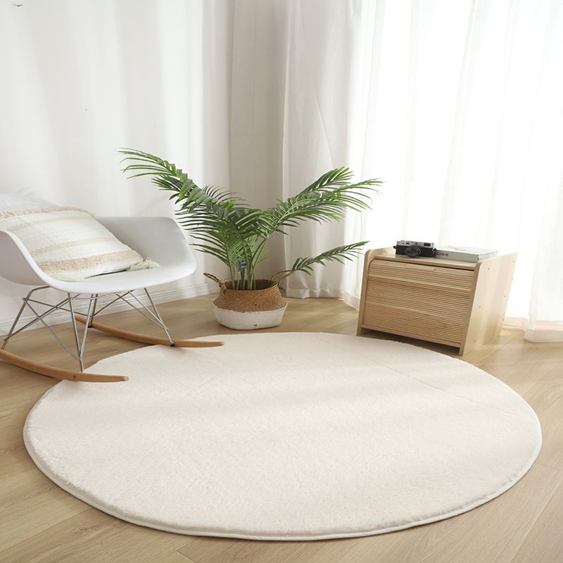 Tapis intérieur rond classique tapis de couleur unis en polyester