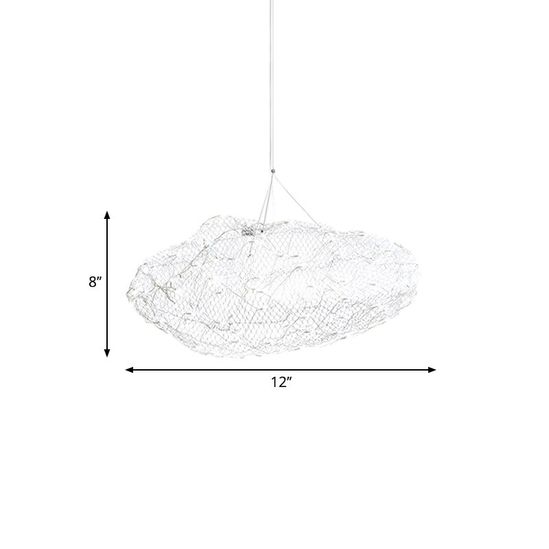 12 "/16" W Lampadellier a forma di nuvola con lampada appesa a LED a LED in metallo modernista in metallo, luce calda/bianca
