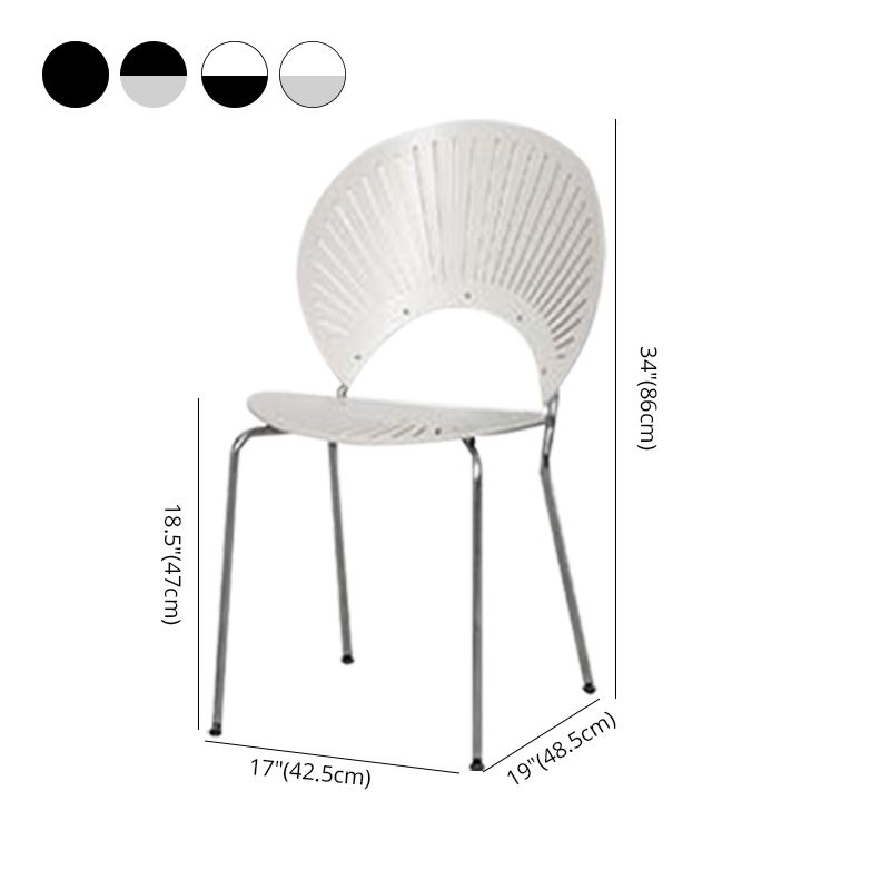 Chaise de salle à manger de style contemporain Chaises de cuisine sans accoudoirs avec pieds en métal