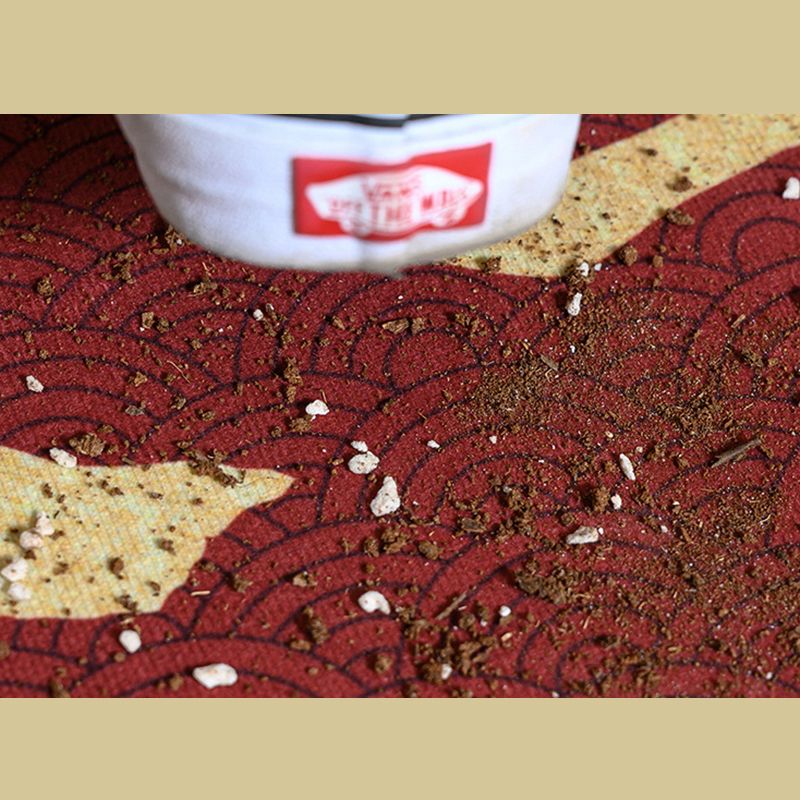 White Tone Modern Area Carpet Polyester Floral Print Indoor Rug Anti-Slip Backing Carpet for Living Room