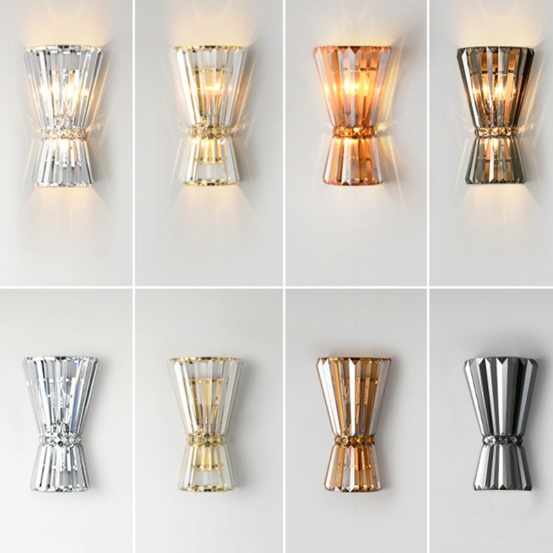 3-Light Geometric Wall Light Sconce Modern Style Crystal Wall Lighting