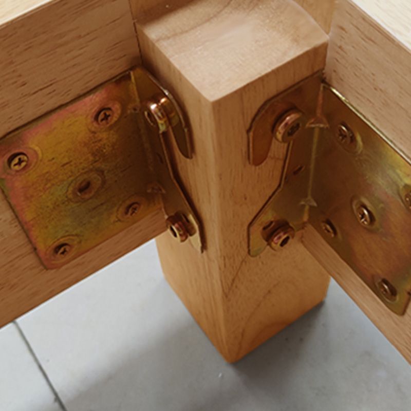 Scandinavian Solid Wood Bed without Headboard and  Footboard Bed