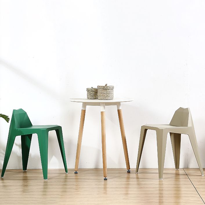 Chaise de salle à manger contemporaine à dossier solide, chaise de cuisine en plastique