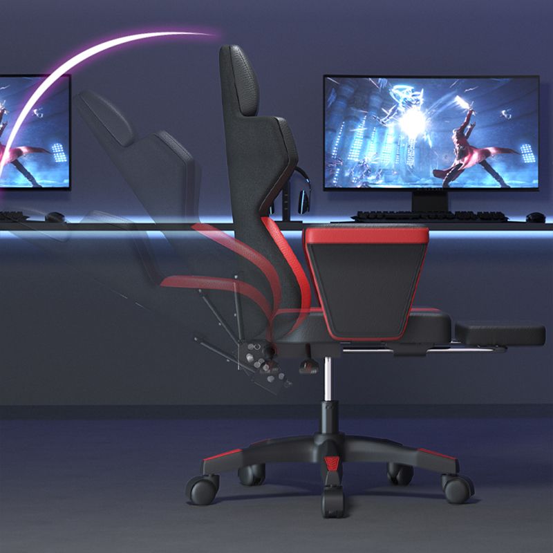 Modern Fixed Arm Desk Computer Chair High-Back Chair with Wheels