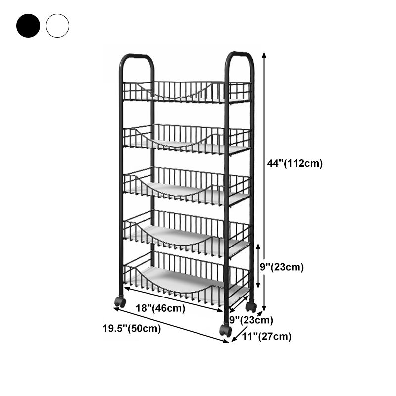 10.63"W Bookshelf Contemporary Style Bookcase with Casters for Home Office