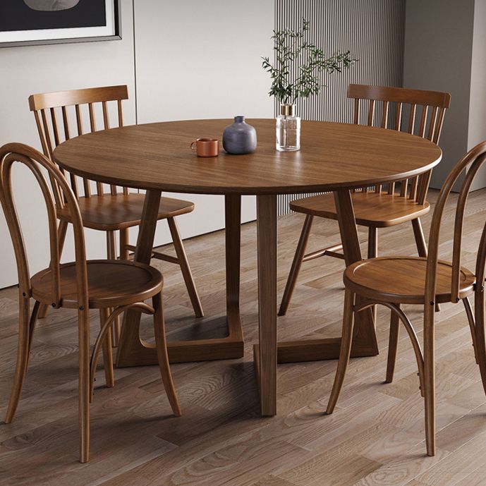 Dining Room Dinner Table Round Wood Top Kitchen Dining Table