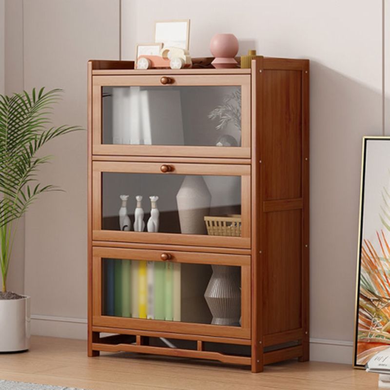 Engineered Wood Barrister Bookcase Contemporary Closed Back Bookshelf with Doors