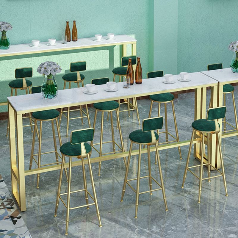 Taburete de bar con tapicería glamorosa taburete de barra con patas de hierro y espalda baja, cojín