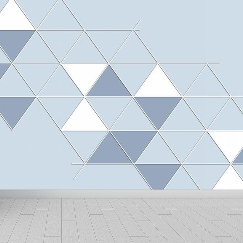 Geometric Triangle Wall Paper Mural Modern Non-Woven Cloth Wall Covering for Living Room