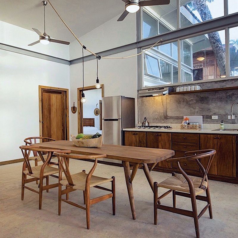 Sillas laterales de comedor Wishbone de estilo moderno Sillas laterales de comedor de madera