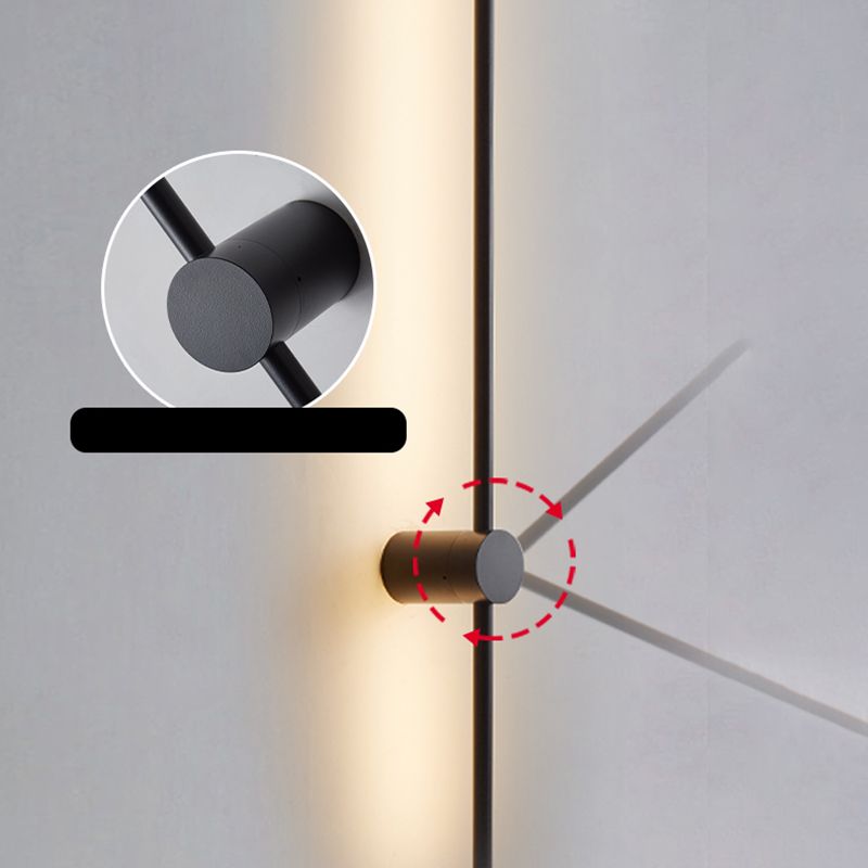 Minimalist Metal Wall Light Straight Rotatable 1 Light Wall Sconce for Bedroom