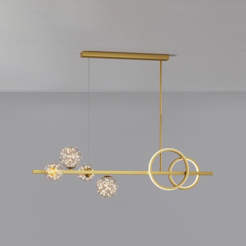 Luces de lámparas de la isla contemporánea Sphere Glass Island Lights para cocina