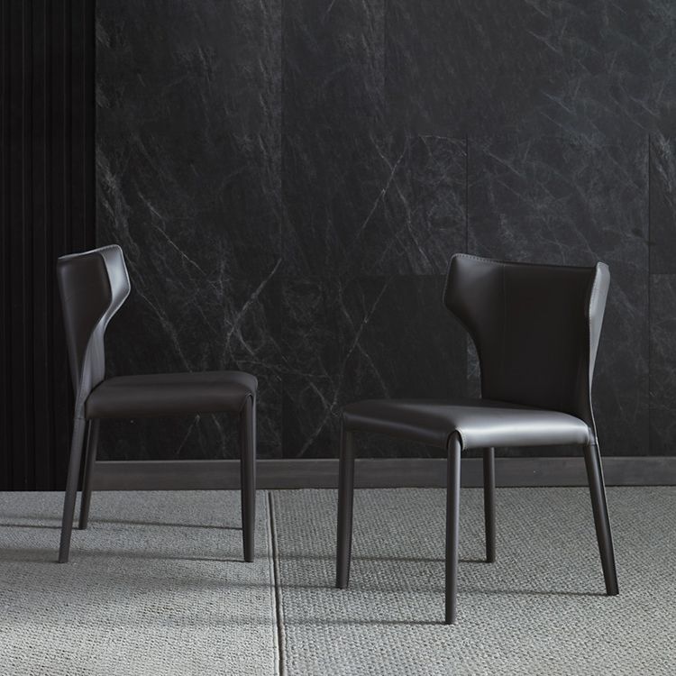 Designer Style Hotel Wingback Chair Leather Matte Finish Dining Chair