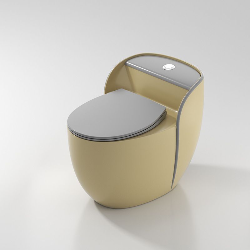 Modern Flush Toilet Ceramic Round-Front One-Piece Toilet with Slow Close Seat