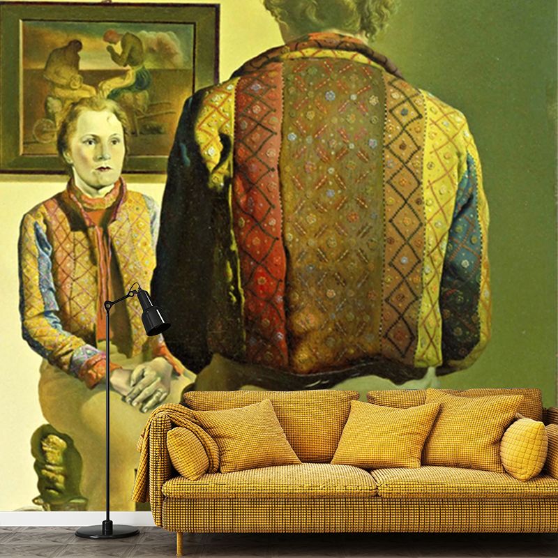 Big Salvador Dali Painting Mural Surreal Classic the Angelus of Gala Wall Art in Green