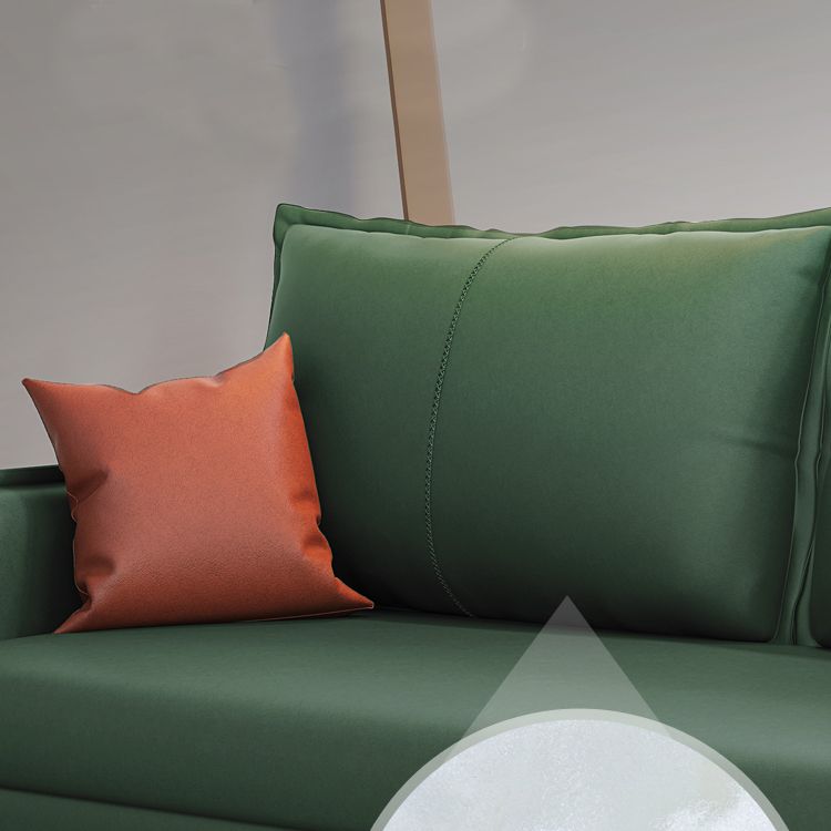 Contemporary Futon Sofa Bed Metal Green with Storage Pillow Back Square Arms