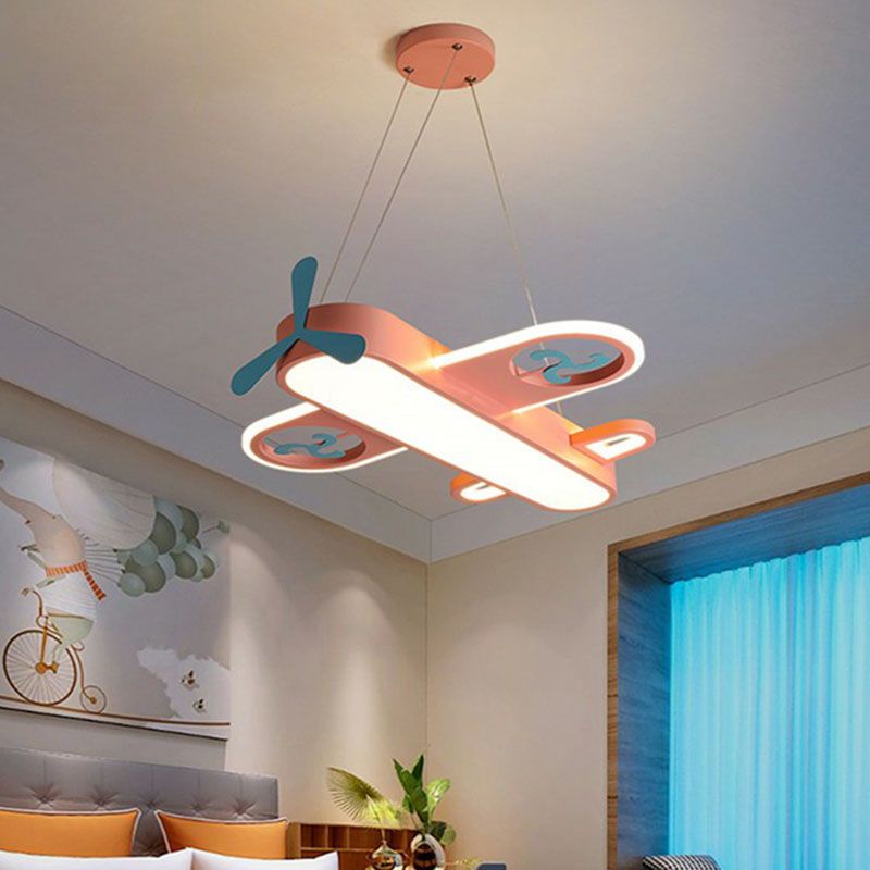 Forme d'avion Room de chambre enfant lampe à lustre acrylique