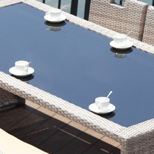 Modern 1/3/5/7/9 Pcs Dining Set Glass Rectangular Dining Table Set