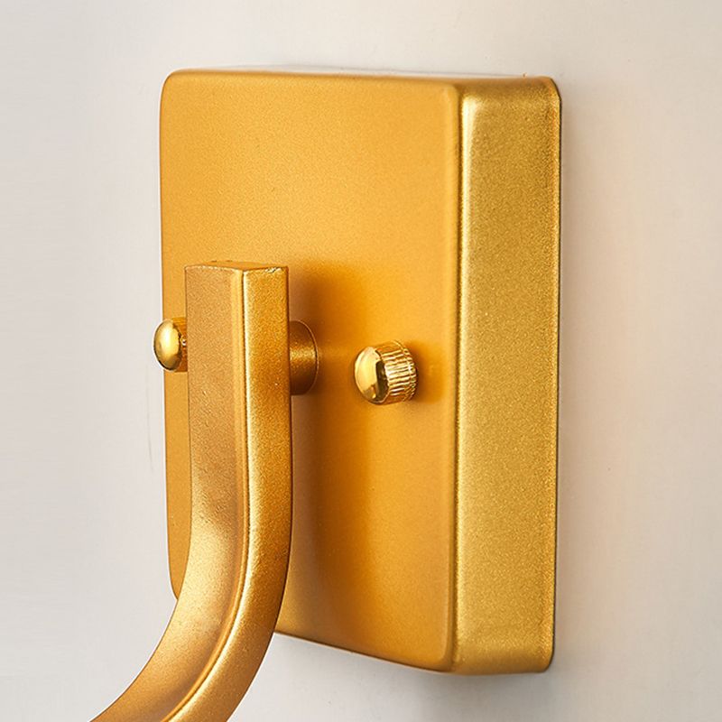 Modern Vanity Lighting Glass Shade Wall Light Fixture in Gold for Bathroom