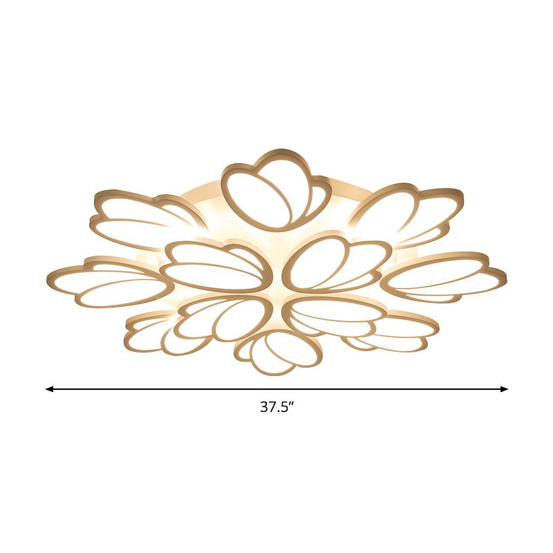 Leaf-Unterputzleuchte, modernes Acryl, 3/6/9 Lichter, Wohnzimmer-LED-Deckenleuchte in warmem/weißem/natürlichem Licht