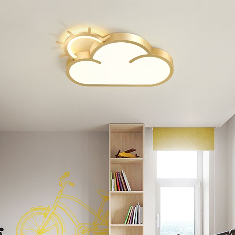 Cartoon Sunrise LED Flushmount Ceiling Lamp Acrylic Kids Bedroom Flush Light Fixture