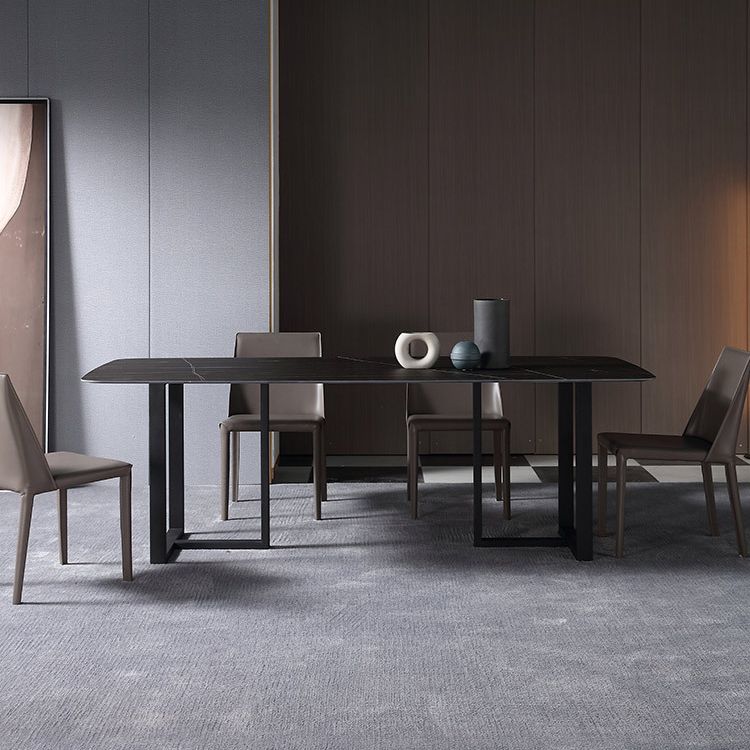 Hedendaagse vaste achterste dinerenstoelen Lederen eetkamerstoelen voor keuken (set van 2)