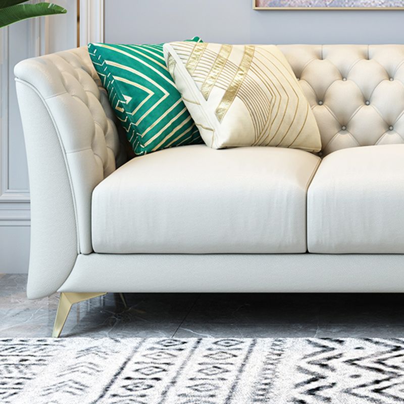 Modern Style Evagged Armrest Latex/sponge Padded Tufted Back Base Sofa