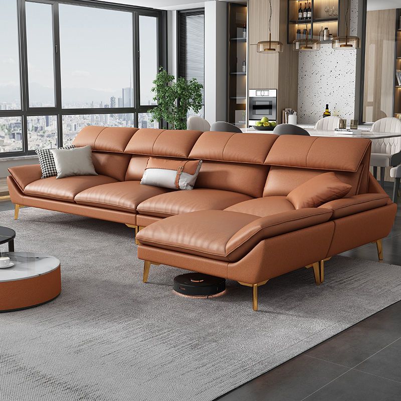 Contemporary Faux Leather Living Room Flared Arm Cushions Seating