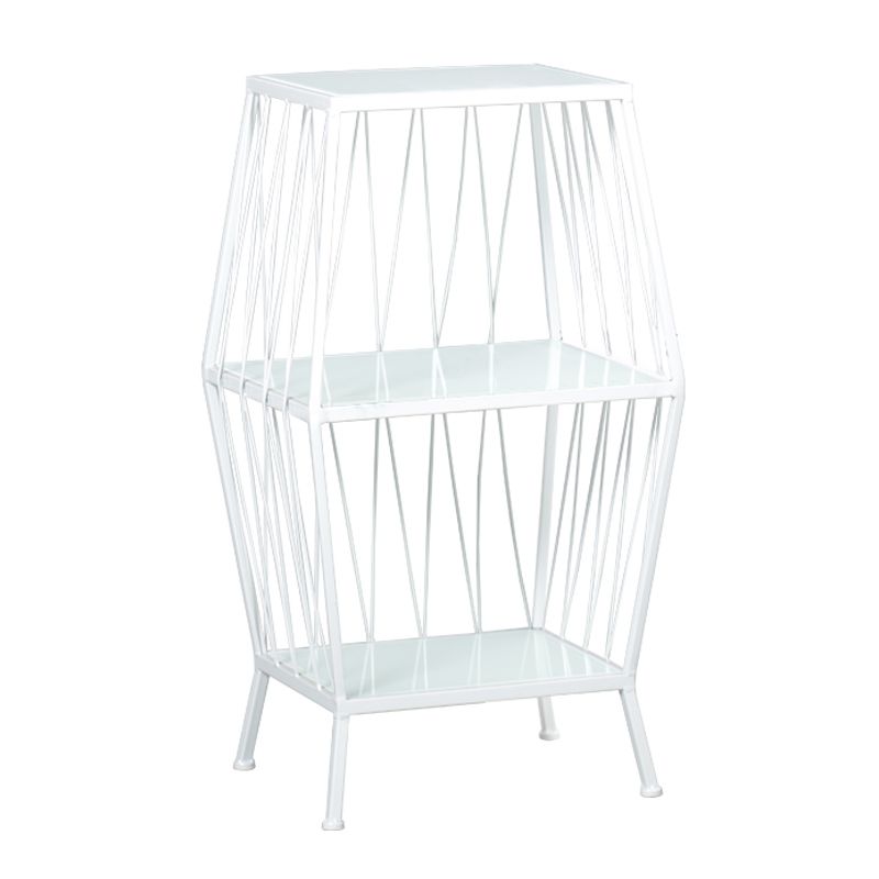 Modern Metal Bookshelf Geometric Vertical Closed Back Bookcase