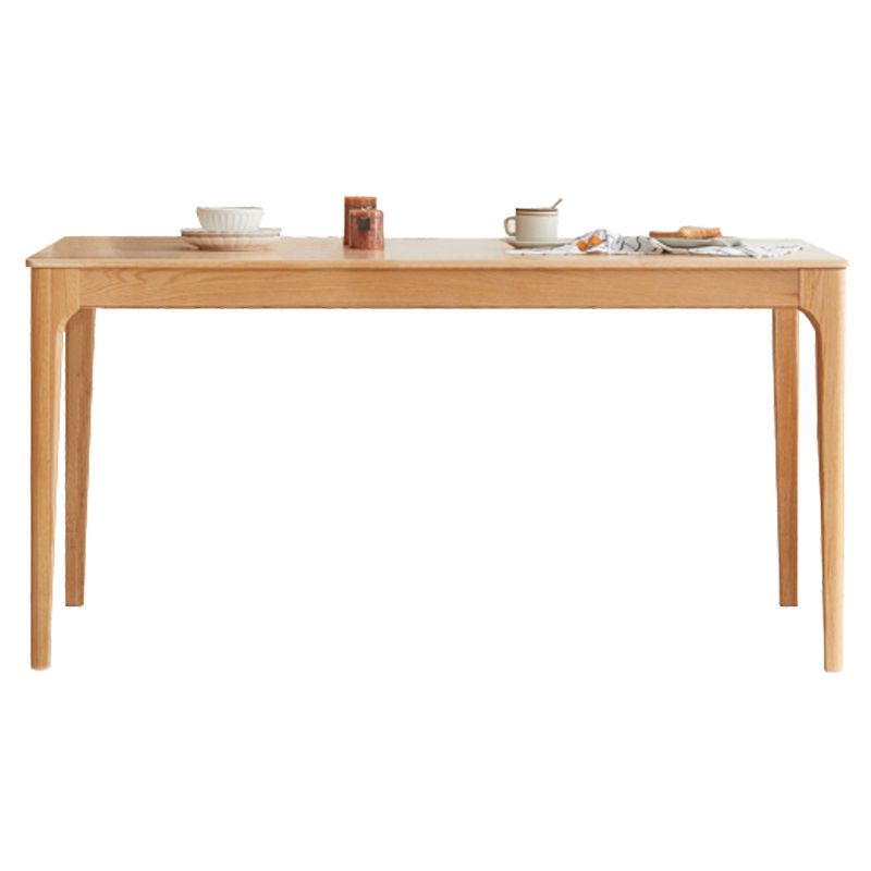 Rectangle Indoor Oak Wood Dining Table Modern Kitchen Table in Nature with 4 Legs