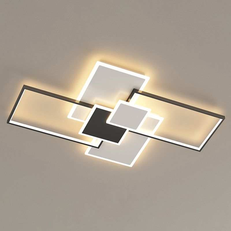 Salon nouveau moderne LED plafonnier acrylique géométrique 6 lumières plafonnier