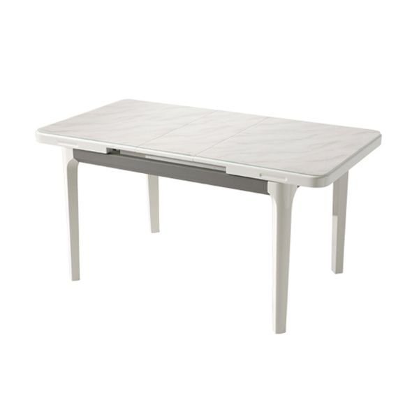 Contemporary Dining Table for Home White Dinette Table with Wooden Frame