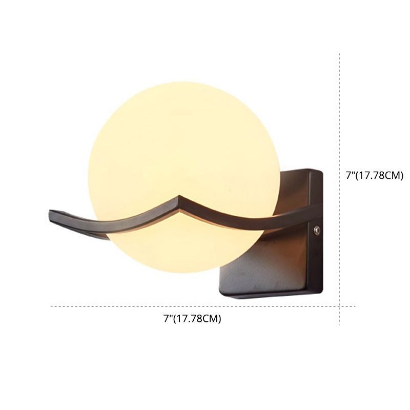 Estilo nórdico de madera de montaje de pared de madera leche blanca tono de globo sencillez luz para el dormitorio para el dormitorio