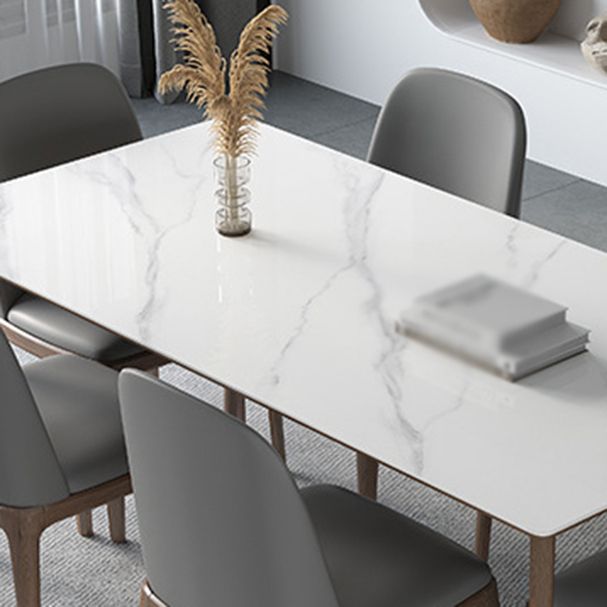 Modern Rectangle Sintered Stone Top Dining Set 1/2/3/4/5/7 Pieces Dining Table with Chairs