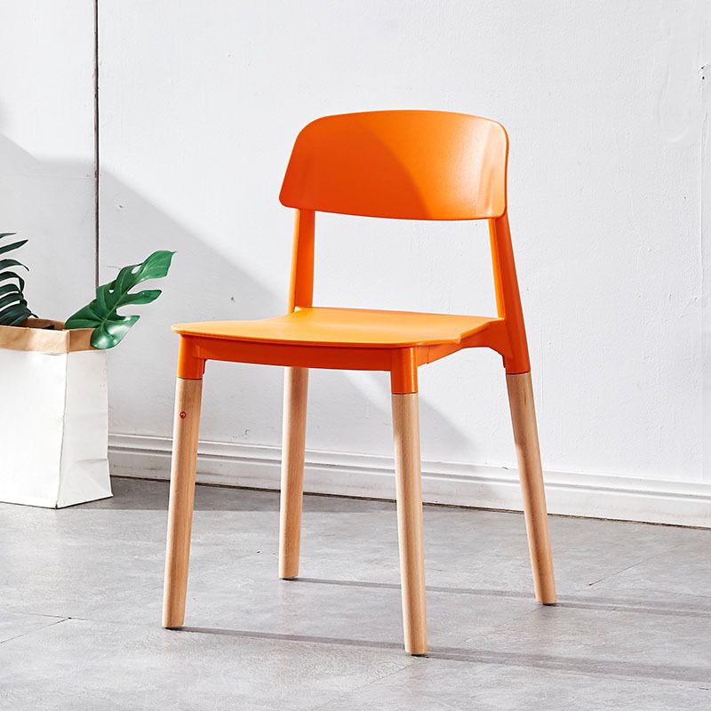 Modern White Opening Back Dining Side Chair Wood Kitchen Dining Side Chair