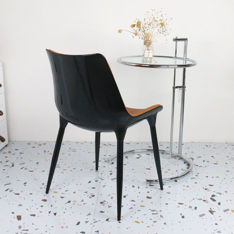 26.4" Tall Round Glass Top End Table Stainless Steel C Side Table