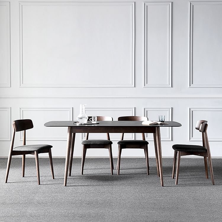 Stile contemporaneo Home Sinterizzato Sinterizzato Tavolo da pranzo Tavolo a forma di rettangolo con 4 gambe Base