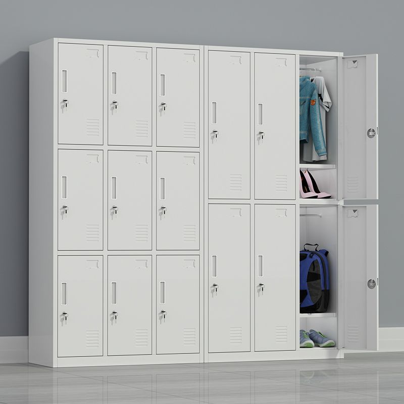 Steel Wardrobe Armoire Contemporary White Storage Cabinet for Home