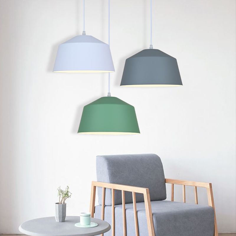 Bowl Shape Hanging Lighting Modern Macaron Style Metal 1 Pendre clair pour l'hôtel