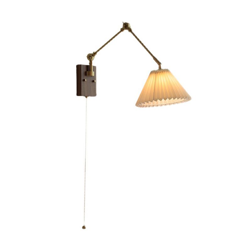 Modern Style Flared Wall Mounted Lamps Wood 1 Light Wall Sconces in White