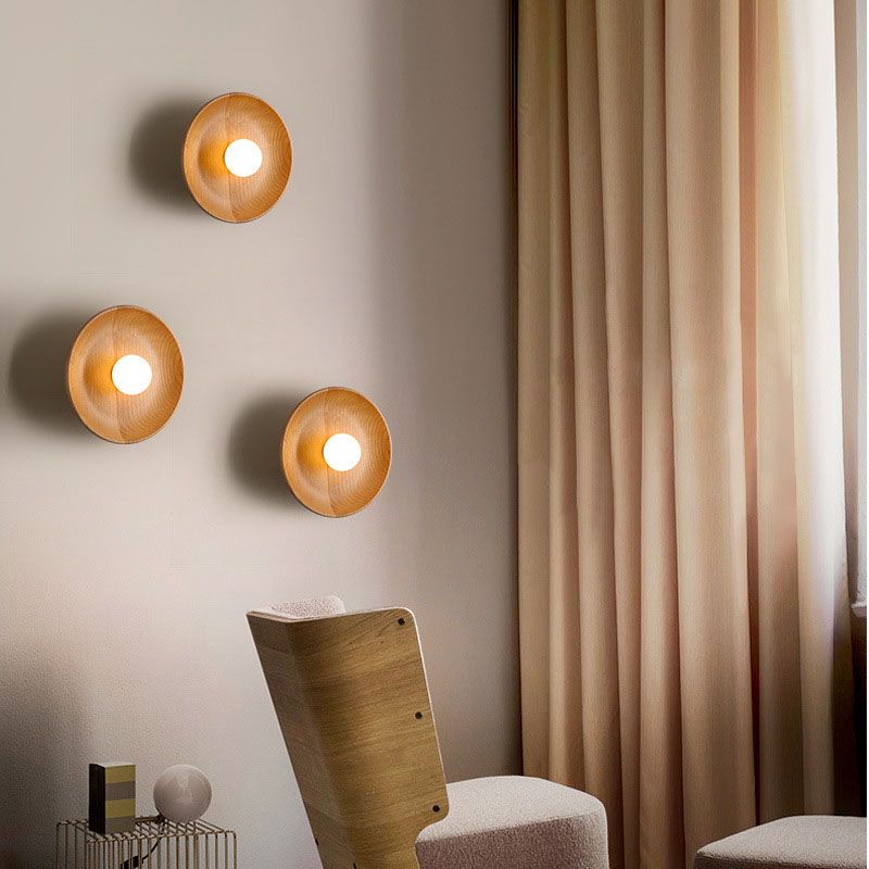 Modern Simplicity Wall Sconce Wooden 1-Light Wall Light for Interior Spaces