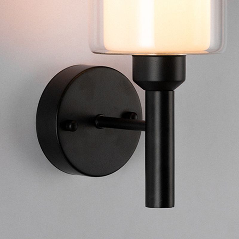 Industrial Style Cylinder Shape Wall Sconce Metal 1 Light Sconces for Bedroom