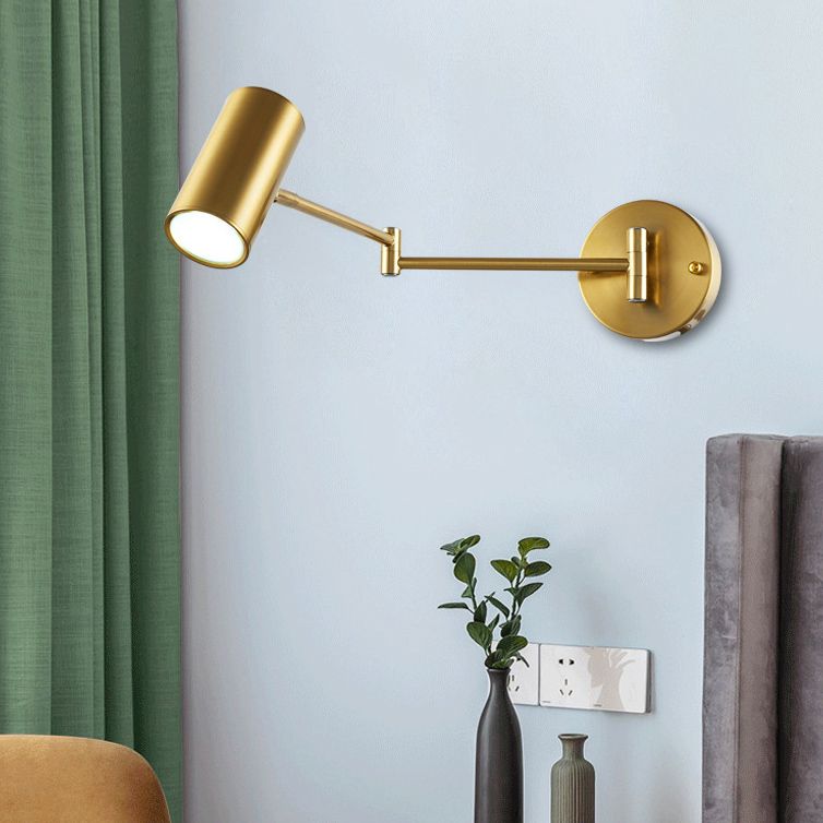 Luces de montaje de pared metálica de brazo columpio Estilo moderno Luces de pared de 1 luces de 1 luces