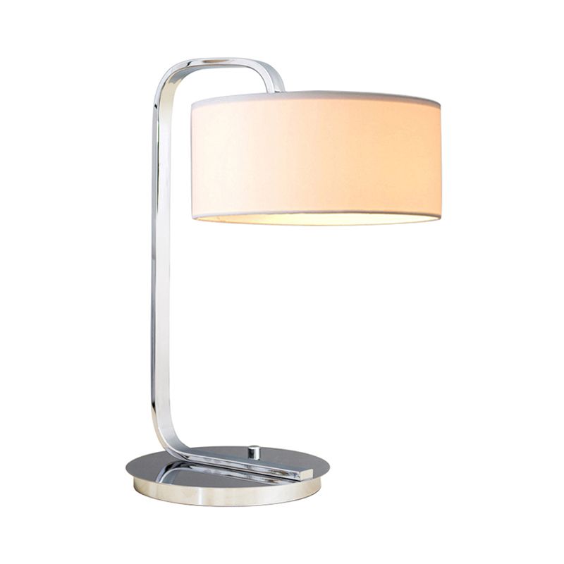 Lampe de lecture à tambour en tissu modernisme, lampe de bureau LED en noir/blanc pour chambre à coucher