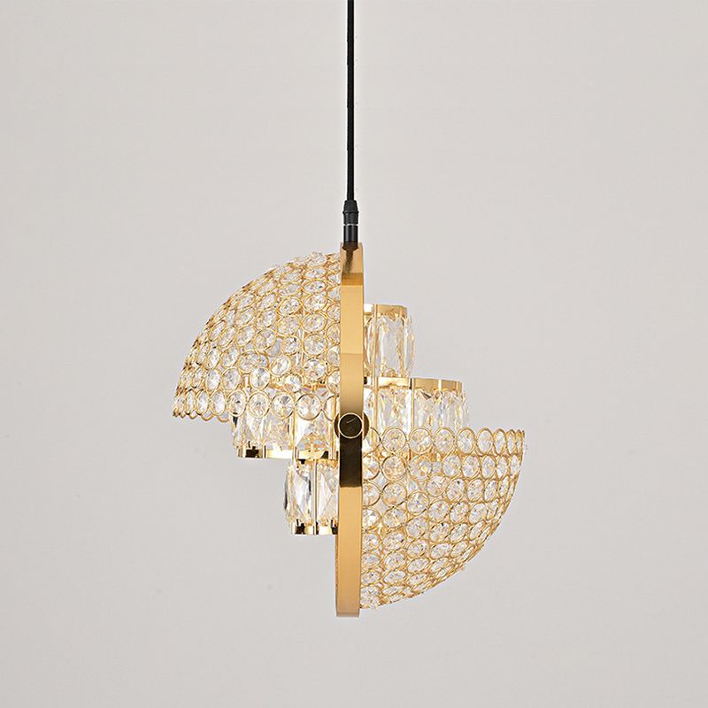 Modern Simplicity Crystal Hanging Lamp Sphere Shape Pendant Light for Living Room